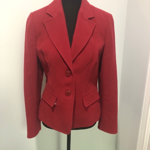 Vintage Red wool blend blazer - Picture 2 of 6
